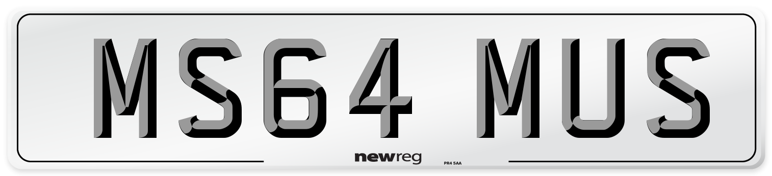 MS64 MUS Number Plate from New Reg
